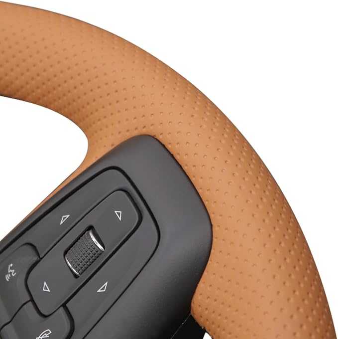 MEWANT Hand Stitch Car Steering Wheel Protector Wrap Cover for GMC Sierra 1500 2019-2023 / Sierra 1500 Limited 2022 / Sierra 2500 2020-2024 / Sierra 3500 2020-2024 / Yukon (XL) 2021-2023 Accessories