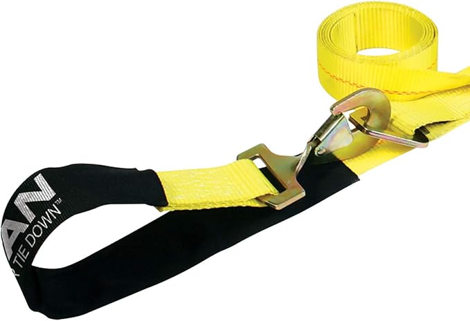 VULCAN Axle Tie Down Combo Strap Kit - 2 Inch - Classic Yellow - 3,300 Pound Safe Working Load