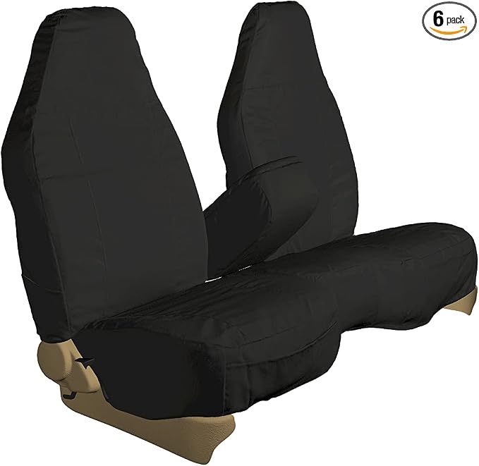 Durafit Seat Covers,F286-C1. Made to fit 2002-2003 Ford Ranger XLT Pickup 60/40 Bench Seat Custom Seat Covers with Opening Console, Black Endura