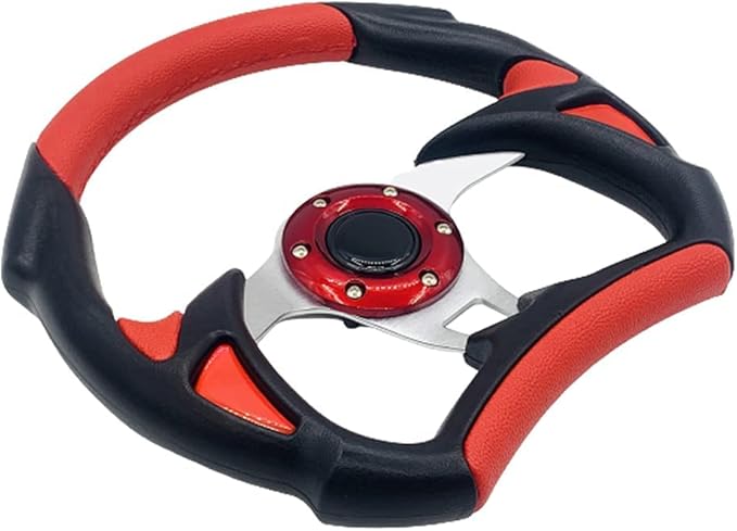 Classic Red Golf Cart Steering Wheel Club Car DS and Club Car Precedent EZGO Yamaha Golf Carts Racing Style Design Steering Wheel