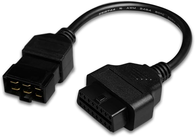 OBD2 Adapter Cable for HITACHI 24V Diesel Vehicles 6 Pin OBD2 16Pin to OBD1 6Pin OBDII Car Diagnostic Connector Compatible with OBD II Diagnostic Scanner