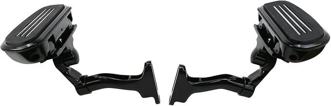 Adjustable Streamliner Passenger Footboard Floorboard with Mount Kit Fit for Harley Touring Road King Road Glide Street Glide Electra Glide 1993-2025 (Black)
