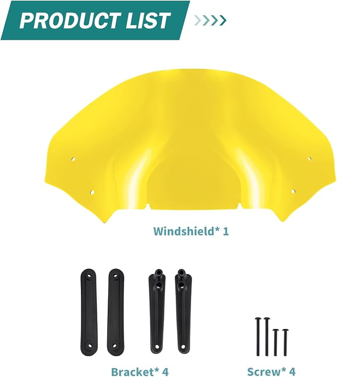 Motorcycle Windshield Windscreen Wind Splitter Fit for Harley Road Glide FLTRXSE 2023-later FLTRX FLTRXSTSE 2024-later for Dual Headlights (Yellow)