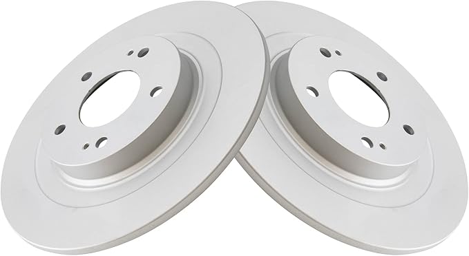 TRQ Rear Brake Rotor Set G Coated Solid Compatible with 2018-2024 Mitsubishi Eclipse Cross 2014-2020 Outlander 2018-2022, PHEV 2013-2024 Outlander Sport