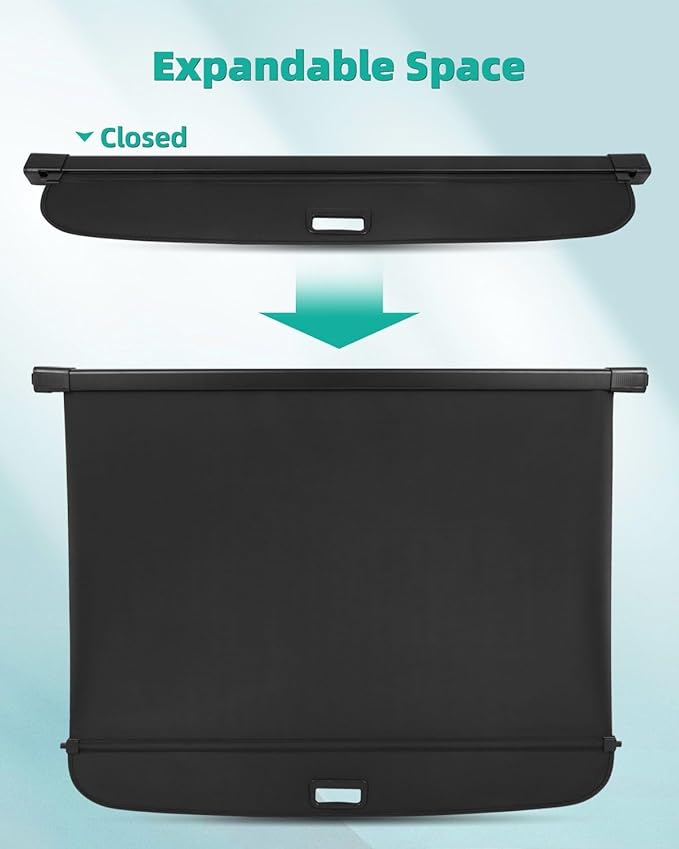 SCITOO Cargo Cover 2024 Fit for Lincoln Nautilus 2.0L Upgraded Retractable Rear Trunk Cover with Aluminum PVC&Plastic