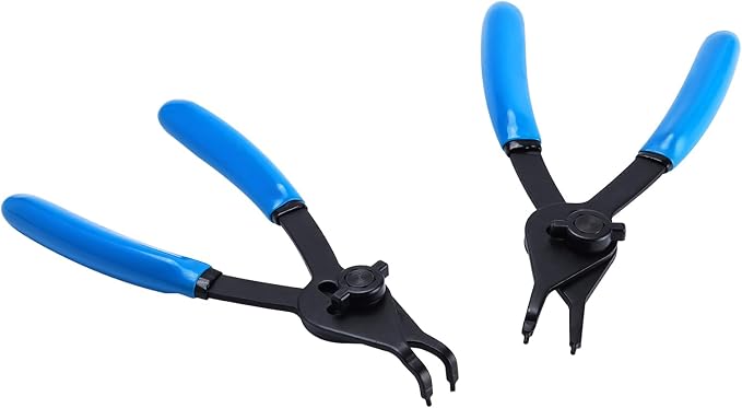 8MILELAKE 12pcs Snap Ring Plier Set, Heavy Duty Internal/External Circlip Pliers Kit, Retaining Ring Circlip C Clip Pliers Straight/Bent Jaw Tips for Automotive & Machinery Maintenance