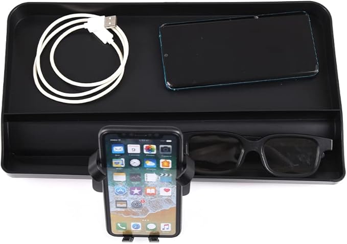 CHEAYAR Portable Electronic Device Mount for Tacoma 2016-2023, Dashboard Organizer Tray with Phone Holder, Storage Box Container for Key Card Navigation Sunglasses