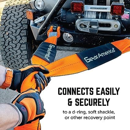 Mega Shackles Isolators–Only for GA Mega Shackles (2PK) + 1 Tree Saver Strap 3" x 8' – Certified 35053 lbs (17.5 US Tons) + 1 Tow Straps Heavy Duty with Loops 4" x 30'–46076 lbs (20 US Tons) Strength