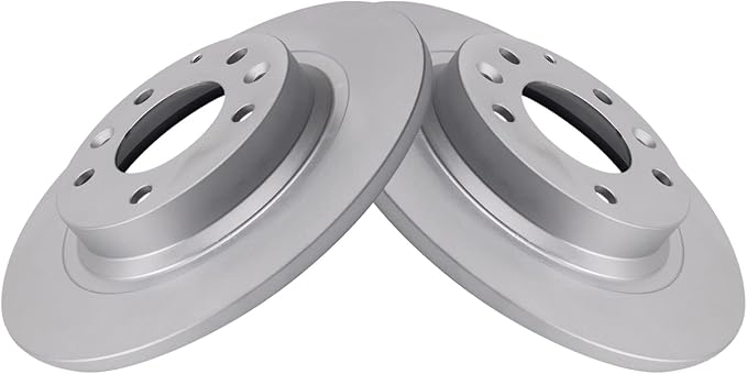 TRQ Rear Brake Rotor Set Coated Compatible with 06-12 Ford Fusion 06 Lincoln Zephyr 07-12 Lincoln MKZ 06-11 Mercury Milan 98-02 Mazda 626 03-13 6 03 Protege MazdaSpeed 06-15 MX-5 Miata