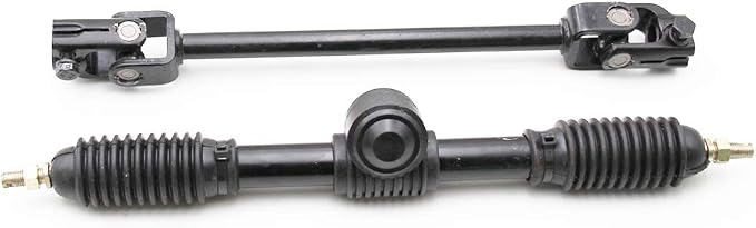 PRO BAT 300mm/11.8'' Steering Wheel Steel Kit 420mm/16.5'' Gear Rack Pinion Adjustable Shaft Set Replacement for 50cc 70cc 90cc 110cc 125cc 140cc 150cc Go Kart Cart Golf UTV Buggy