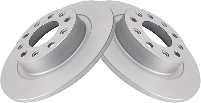 TRQ Rear Brake Rotor Set G Coated Solid Compatible with 2013-2016 Dodge Dart