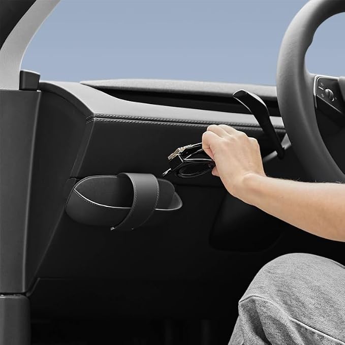 Center Console Side Glasses Holder Organizer for Tesla Model YL Model 3 Highland & Model Y Juniper 2025 2026, Interior Side Storage Box Tray, Anti-Kick Scuff Protector, Tesla Accessories