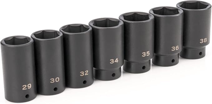 TEKTON 1/2 Inch Drive Axle Nut Impact Socket Set, 7-Piece | SID92003