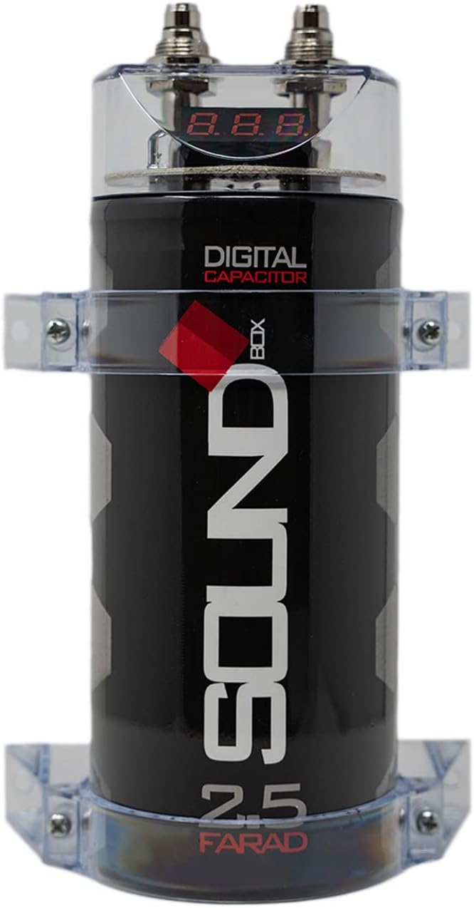 SoundBox SCAP2D, 2.5 Farad Digital Capacitor for Car Audio - 2500 Watts
