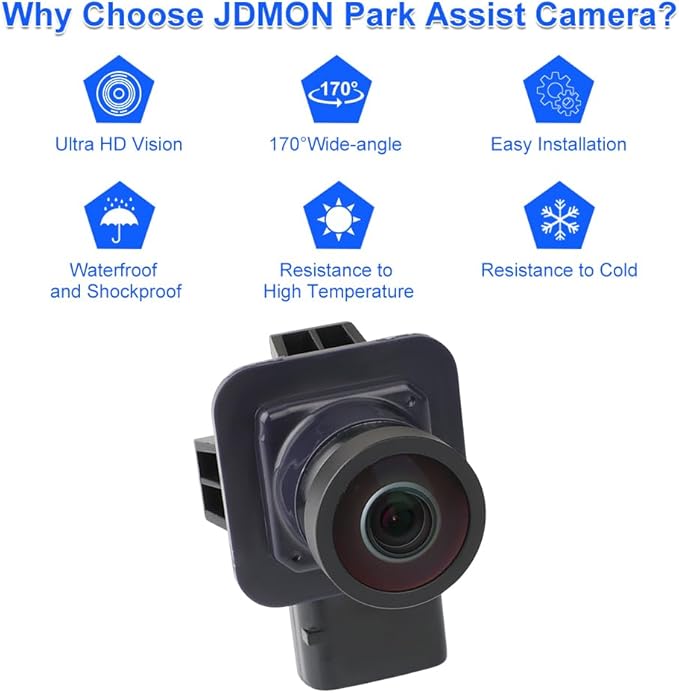 JDMON Backup Reverse Rear Park Assist Camera Compatible with Ford Flex 2013-2019 Replacement for DA8Z-19G490-A DA8Z-19G490-C EA8Z-19G490-A GA8Z-19G490-A