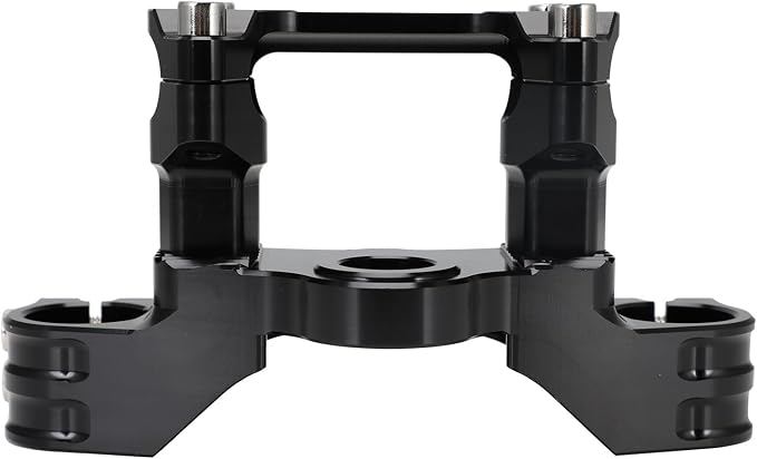 Motorcycle Top Triple Clamp 7/8" 22MM Upper Triple Tree Bar Mount with Risers Set CNC for KLX110 KLX 110 110L KLX110L 2002-2023 Black