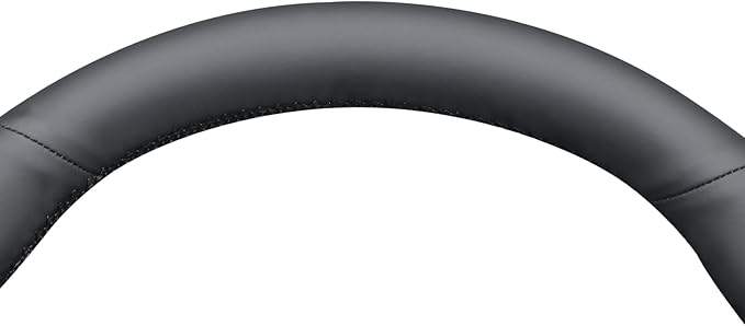 MEWANT Hand Stitch Black Faux Leather Steering Whee Cover for Tesla Model 3 Model Y 2020-2023 DIY Steering Wheel Wrap
