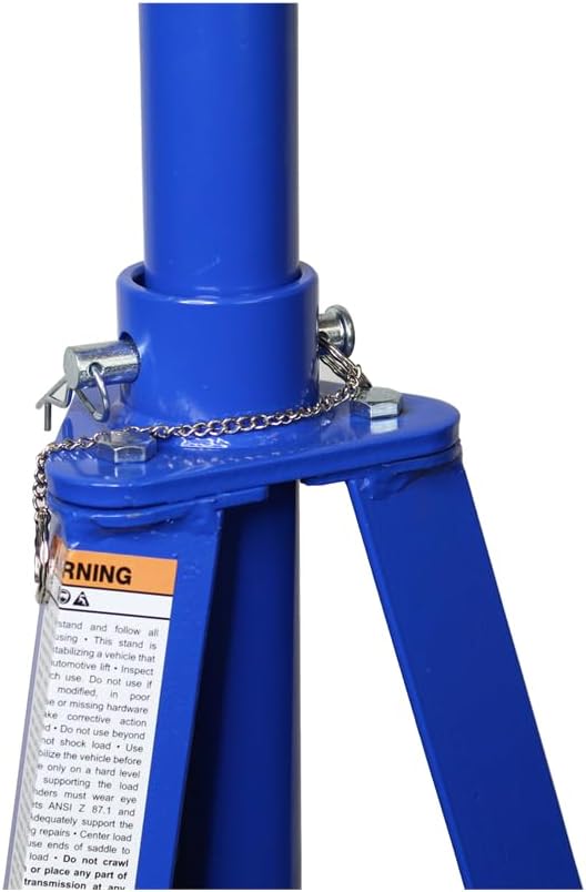 K Tool International XD61002 2 Ton Automotive Under Hoist Tripod Stand for Garages, Repair Shops, and DIY, 4,000lb. Capacity, Support Range 49"-79.75", Heavy Duty Steel, 24" Base, 3.25" Saddle, Blue