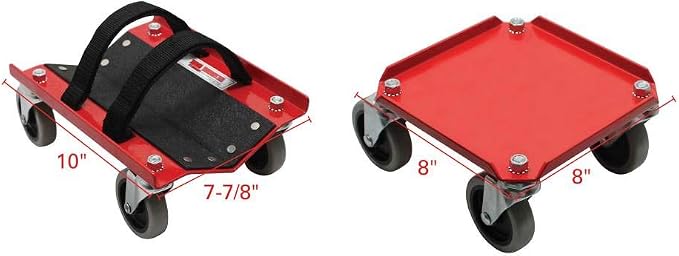 Extreme Max 5800.0228 V-Slides Snowmobile Dolly System - Steel, Red