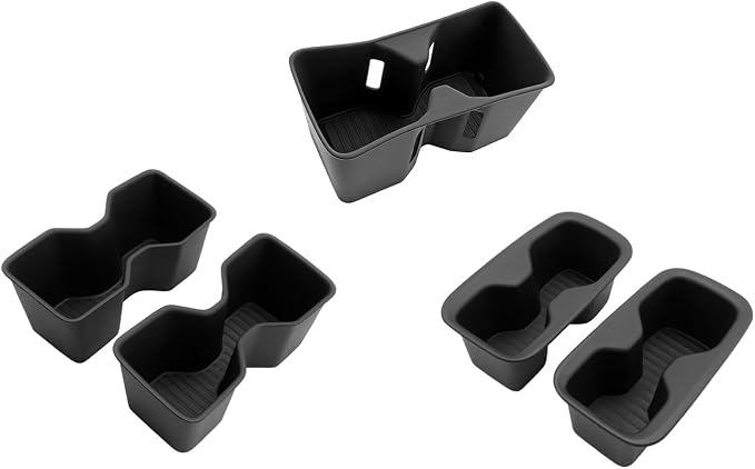 LUWU 2025 2026 Santa Fe Cup Holder Insert for Santa Fe 2024 2025 2026 Accessories Premium TPE Material Cup Holder Easy Install & Clean, 5-Pack (Door Side & Rear Third Row & Center Console)
