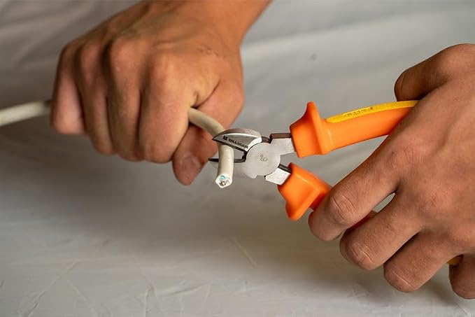 Ullman Insulated 6 in Side Cutting Pliers with Industrial Non-Slip Grip - Perfect Hand Tool for Electricians, HVAC, and Contractors