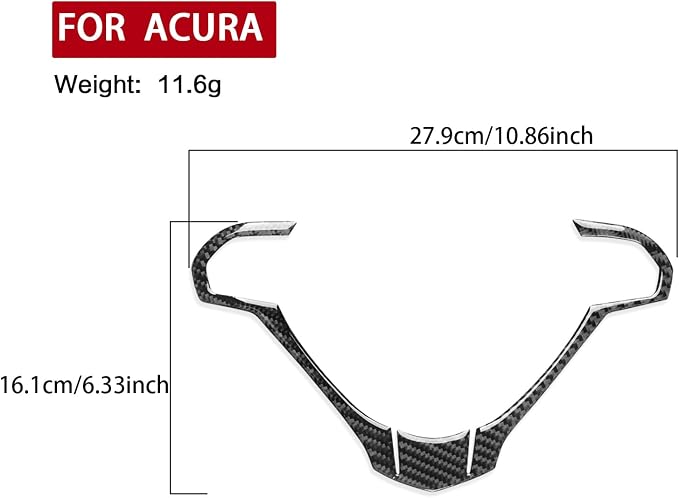 Black Soft Carbon Fiber car Interior Steering Wheel Sticker 1/Piece Decorative Sticker Suitable for Acura TSX 09-14 Carbon Fiber car Interior