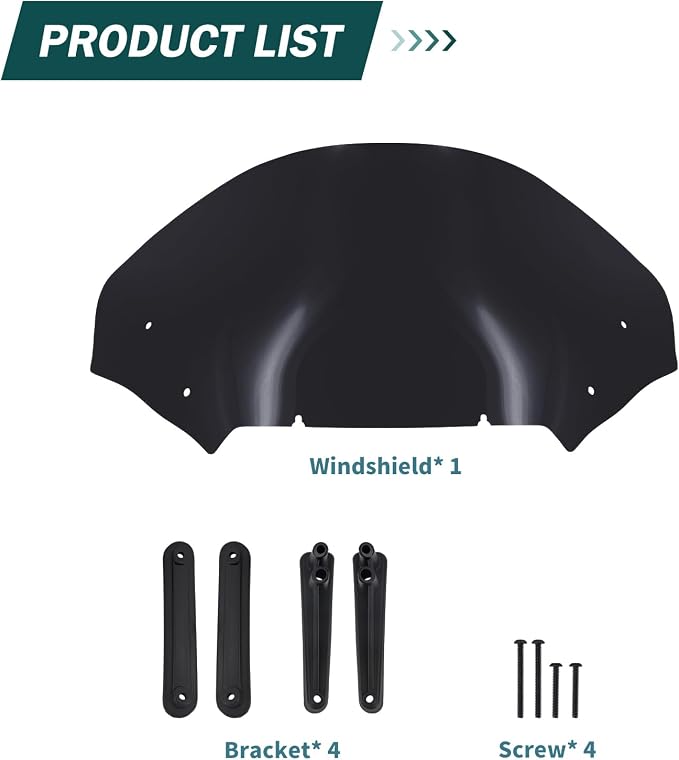 Motorcycle Windshield Windscreen Wind Splitter Fit for Harley Road Glide FLTRXSE 2023-later FLTRX FLTRXSTSE 2024-later for Dual Headlights (Black)