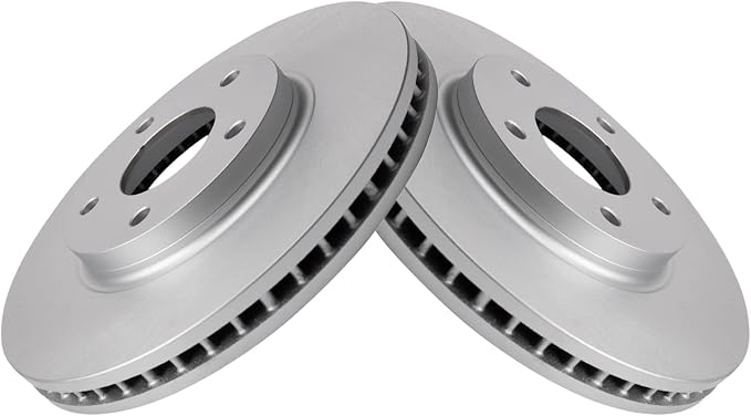 TRQ Front Brake Rotor Set G Coated Vented Compatible with 2003-2004 Infiniti M45 2002-2006 Q45 2004-2017 Nissan Quest