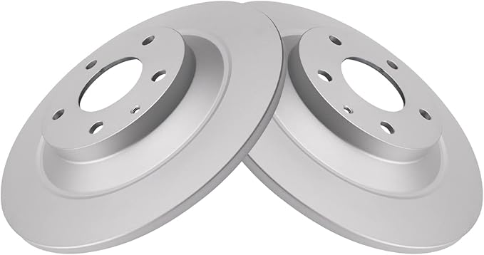 TRQ Rear Brake Rotor Set Solid G Coated Compatible with 2013-2024 Mazda CX-5 2020-2024 CX-30 2022-2023 MX-30 EV