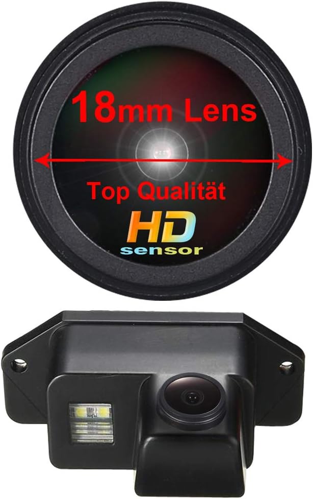 HD IP68 1280Pixels Auto Vehicle Car Van 170° Wide Angle License Plate Light Rear View Reversing Backup Camera Parking Aids System Compatible with Mitsubishi Lancer Evolution 2007-2014
