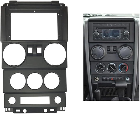 Fits for Jeep Wrangler 2008 2009 2010 2 Doors Car Radio Stereo Fascia Frame Double DIN 9 inch Dash Installation Mounting Kit