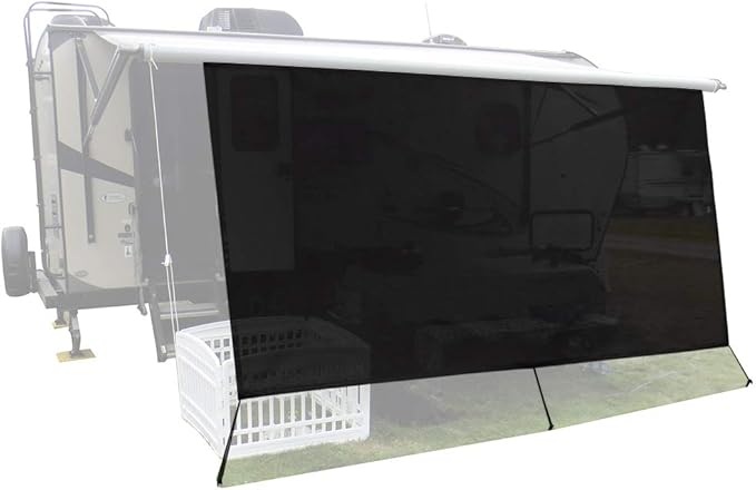 leaveshade RV Awning Sunshade Screen Tentproinc 7'X15'3''- Black Mesh Sun Shade Block Patio Front Sun Light Motorhome Camping Trailer UV Sunblocker Canopy Sunscreen-3 Year Warranty
