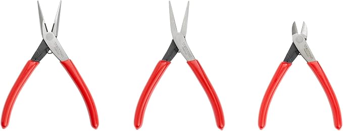 TEKTON Mini Pliers Set, 3-Piece (Long Nose, Flat Nose, Cutting) | PMN99003