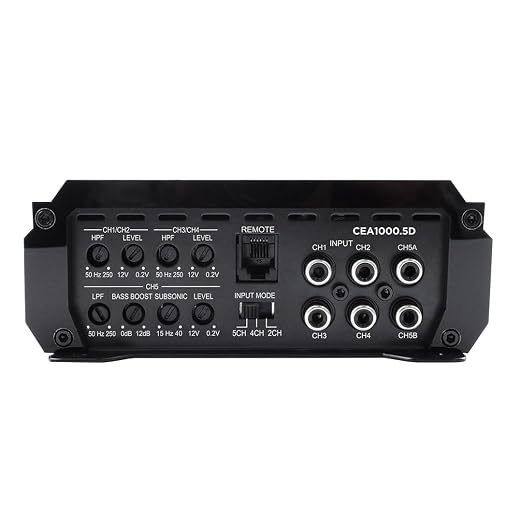 Orion Cobalt Elite CEA1000.5D Class-D 5-Channel Full-Range Car Amplifier, 1000W RMS, Speaker & Subwoofer High Output, 1/2/4 Ohm Stable, Variable Crossovers, Bass Boost, MOSFET Power Supply