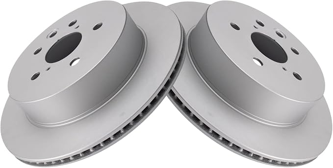 TRQ Rear Brake Rotor Set G Coated Solid Compatible with 2006 Lexus GS300 2007-2011 GS350 2006-2007 GS430 2007-2011 GS450h 2008-2011 GS460 2010-2015 IS250 2006-2015 IS350