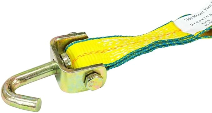 Mytee Products (8 Pack 2" x10' Lasso Ratchet Strap with J Finger Hook Wheel Net Auto Tow Towing Car Hauler Down