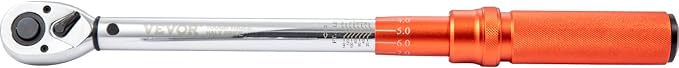 VEVOR 1/2-inch Drive Click Torque Wrench, 10-150ft.lb/14-204n.m Mechanical Dual Range Scales, Dual-Direction Adjustable with Adapters Extension Rod