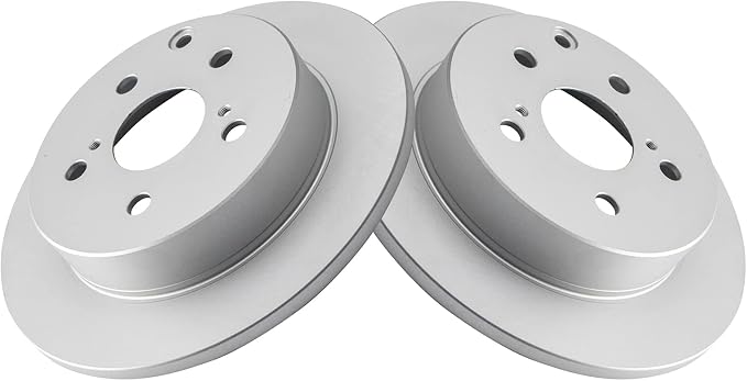 TRQ Rear Brake Rotor Set G Coated Solid Compatible with 2010-2012 Lexus HS250h 2006-2018 Toyota RAV4