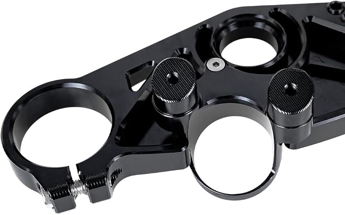 ONE.K.S Motorcycle Triple Tree Forks Top Clamp Front End Upper Top Steering Clamp Fit for Kw-asaki ZX6R 2019-2026 European Version Triple Tree Uplink CNC Aluminum (Black)