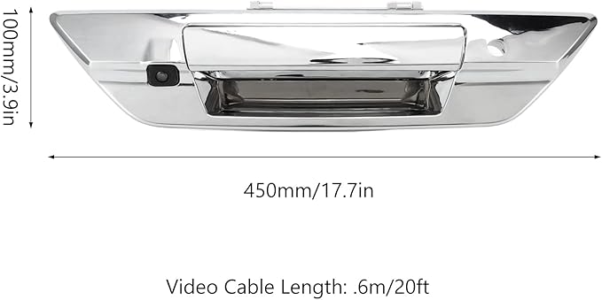 Backup Camera Qiilu Rear View License Plate Reverse Camera Car Trunk Handle Color Backup Camera IP66 150‑170° Wide Angles Replacement for 2017‑2021(Silver)
