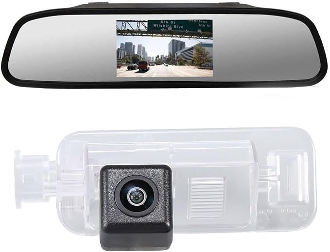 Vehicle Backup Cameras Wide View Angle Rearview Reverse Camera Waterproof Night Vision Camera +4.3" LCD Mirror Replacement for BMW 3er Cabriolet E36 z3 316i 316g 318i 318is 318tds 320i 323i 323Ti