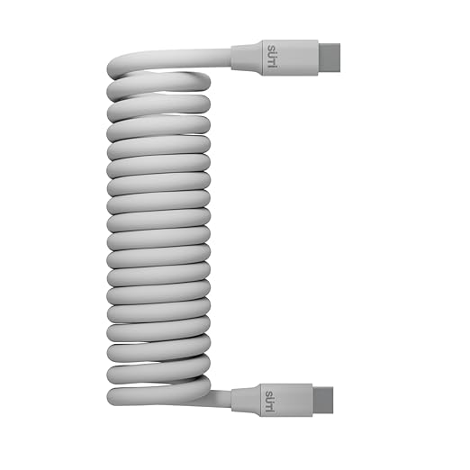 Suti CurlyCable – Coiled USB-C Charging Cord for iPhone 15/16/17, iPad & USB-C Devices – Tangle-Free Stretch Cable for Car, Travel & Desk – Durable, Compact & Flexible Charger