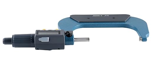 Accusize Industrial Tools 3-4''/75-100 mm by 0.00005''/0.001 mm 2 Key Electronic Digital Outside Micrometer, mm/Inch, Metric/Imperial, Md71-0004 | 2-Key Electronic Digital, Carbide-Tipped, Data Output, 0.00005 in Resolution