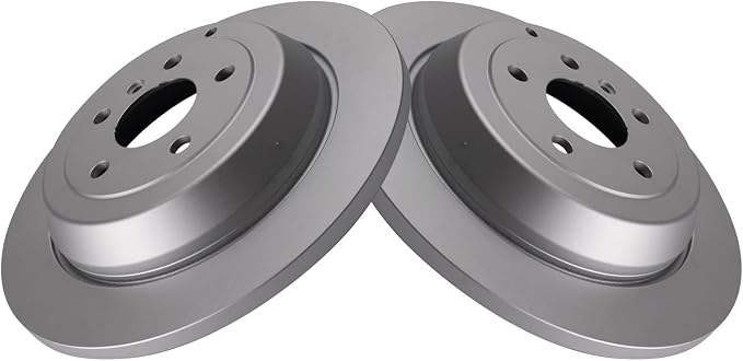 TRQ Rear Brake Rotor Set G Coated Solid Compatible with 2007-2009 Mercedes-Benz ML320 2006-2011 ML350 2010-2011 ML450 2007-2009 R320 2006-2012 R350 2006-2007 R500 2006 ML500