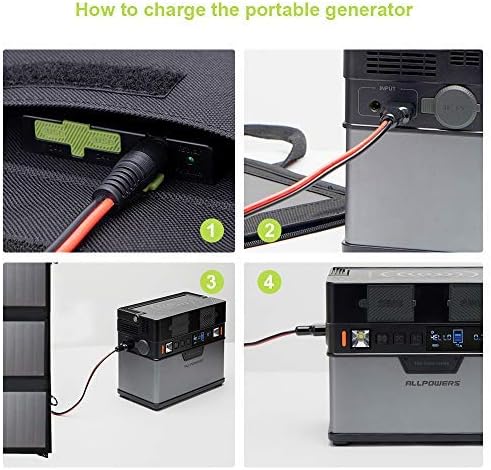 ALLPOWERS Solar Charger 100W Solar Panel Foldable Portable with Dual 5v USB18v DC for Laptop, Tablet, Notebook, 12v Car, Boat, RV Battery, Camping, Hiking, Travel