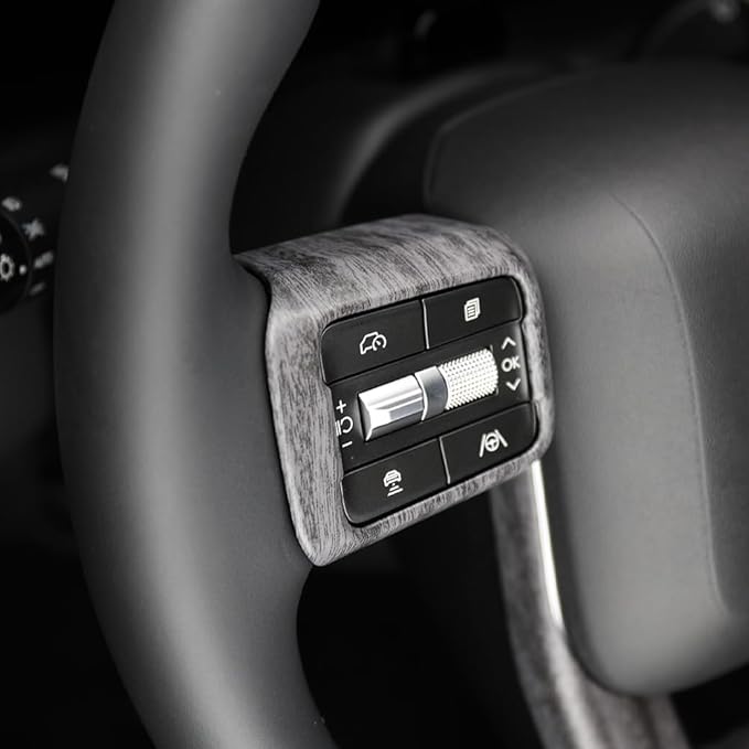 Steering Wheel Trim Cover Compatible with Santa FE 2024 2025 Hyundai IONIQ 9 Accessories(Wood Grain)