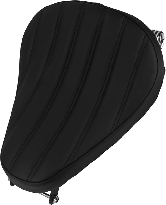 Motorcycle Solo Seat Rider Leather Seat with Spring Bracket Fit for Harley Sportster XL 883 XL1200 2010-2022 (Vertical Line Style)
