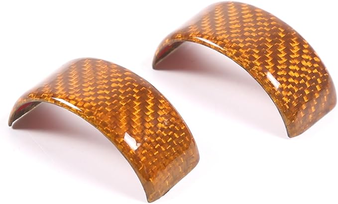 Daeiclru Real Carbon Fiber Steering Wheel Circle Cover Sticker Compatible with Chevrolet Corvette C8 Stingray 2020-2025, Steering Wheel Top Center Guide Decorative Accessories (Yellow)