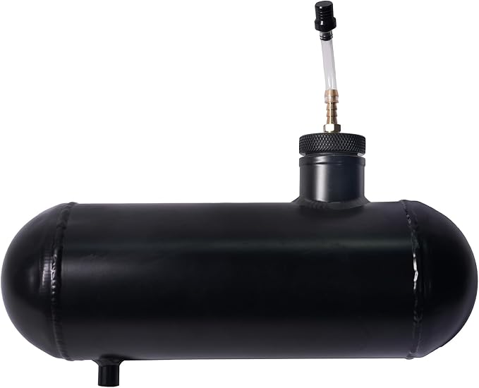 JMCHstore Side Aluminum Mini bike Gas Fuel Tank Cylinder 4x12'' for Coleman Baja Montser Mega moto Predator Hemi non 212 Engine, Massimo Axis RealTree Motovox Mototec Gas Bike, Go Kart Parts (Black)