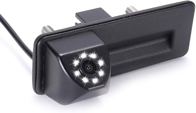 8 LEDs Night Vision Trunk Waterproof Backup Camera for VW Skoda/Superb Combi/Yeti/Fabia Y6/Octavia Limousine 2005/Audi A1/Octavia 1Z3/Kombi Combi 5e/Octavia 2 Fecelift Bj 2009/Roomster